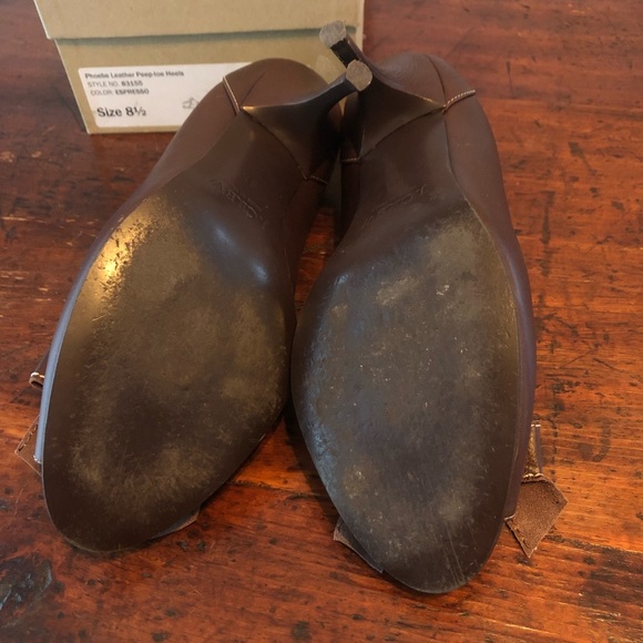 J. Crew Phoebe Leather Peep Toe Heels - Picture 4 of 6